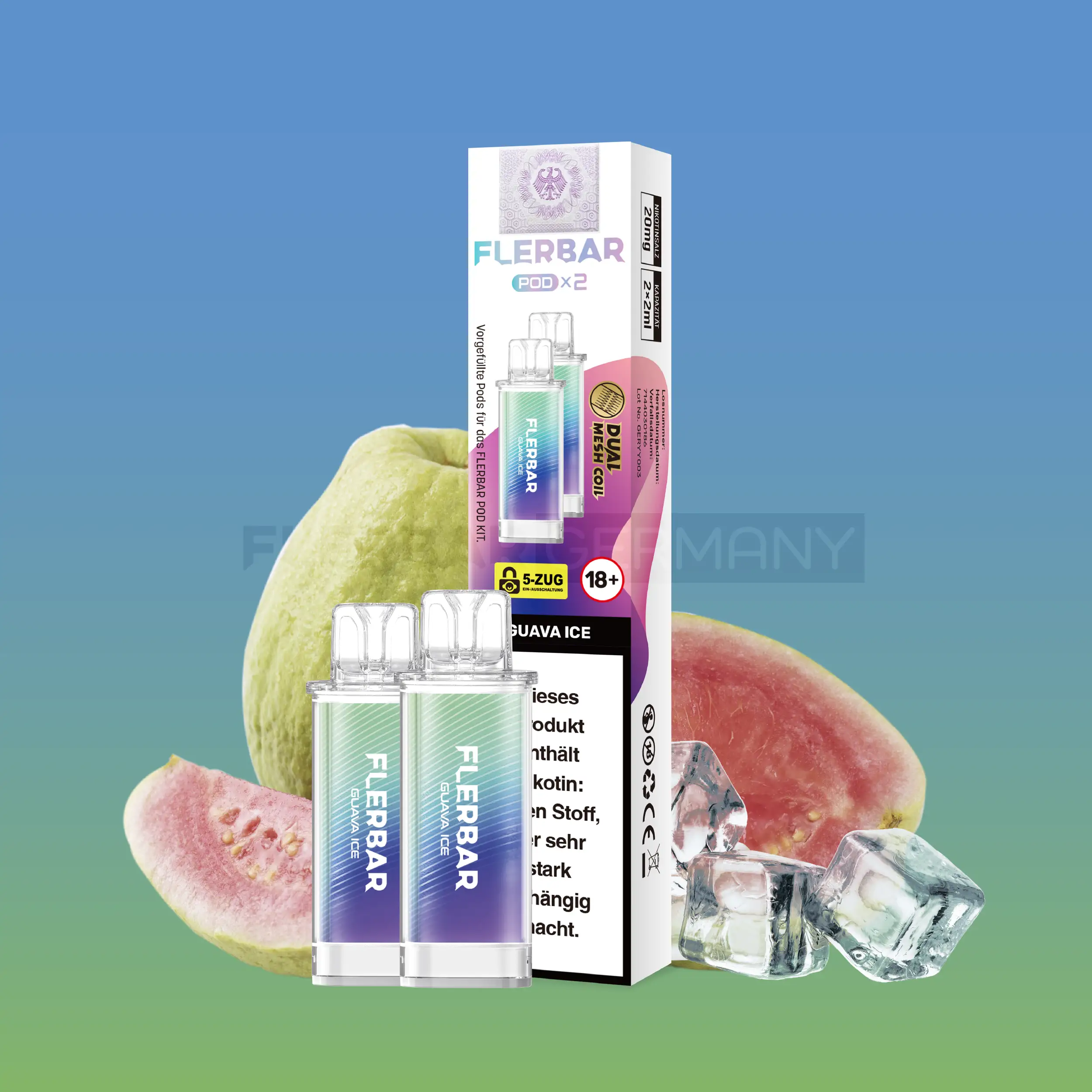 Flerbar Pods Guava Ice - Exotik im Mehrweg Vape Flerbar Pods Guava Ice - Exotik im Mehrweg Vape