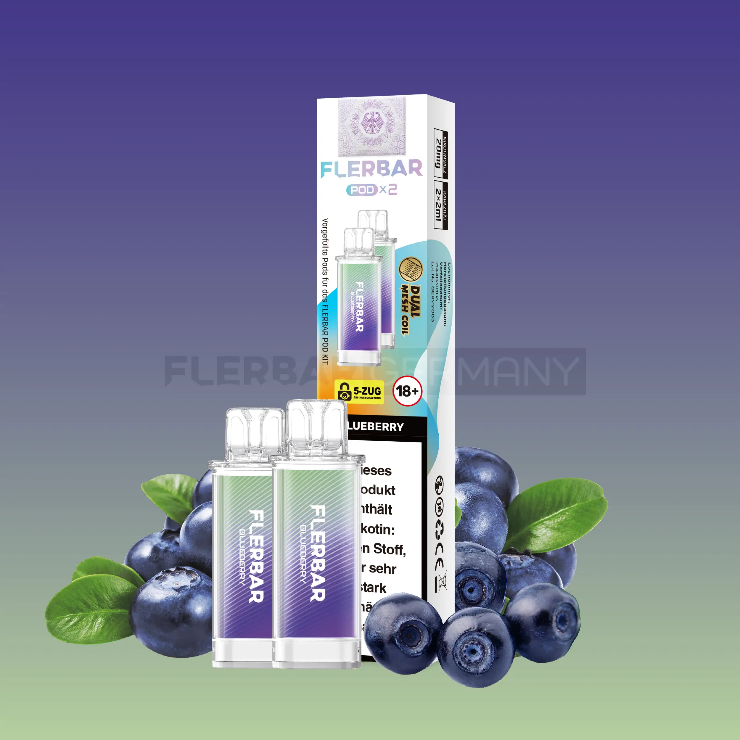 Flerbar Pods Blueberry im 2er Pack - Online gnstig bestellen! Flerbar Pods Blueberry im 2er Pack - Online gnstig bestellen!